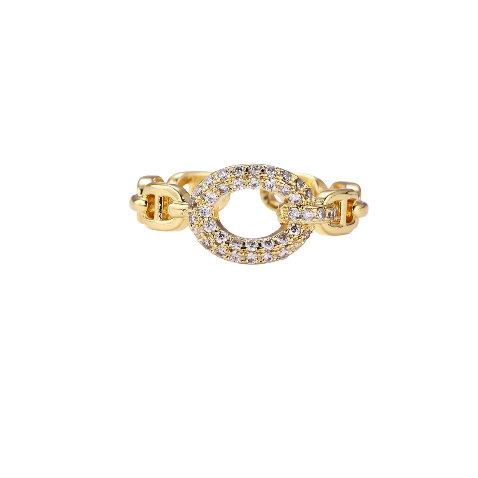 Pavé Chain Link Ring