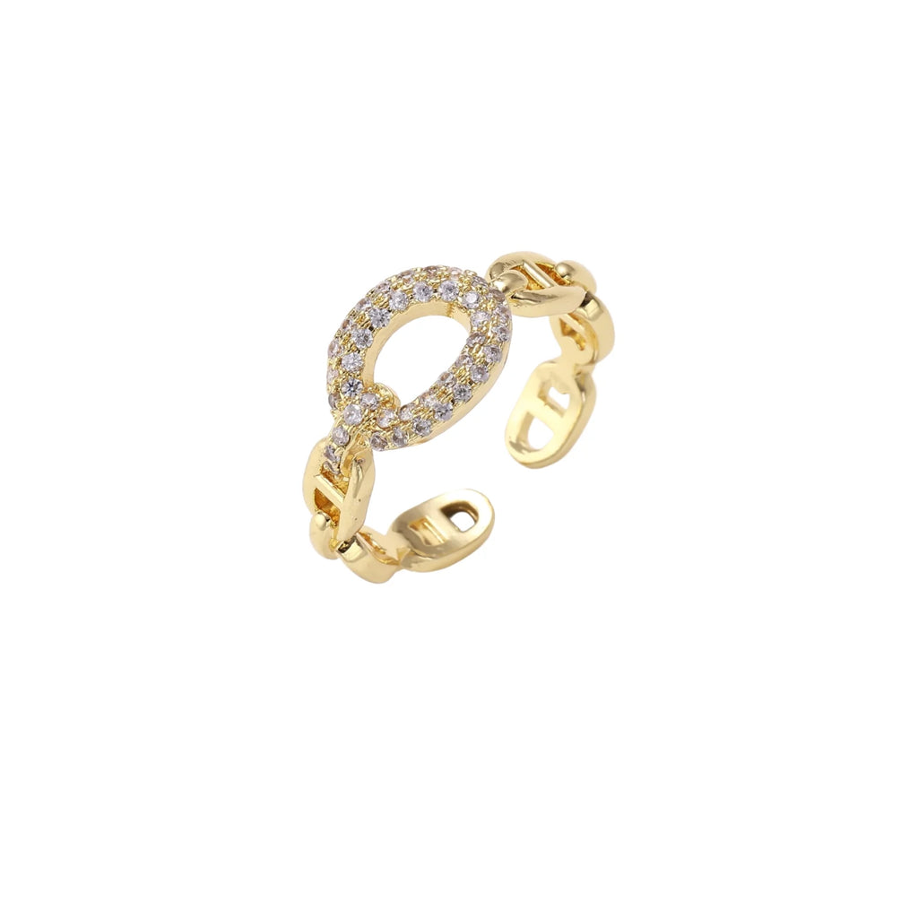 Pavé Chain Link Ring