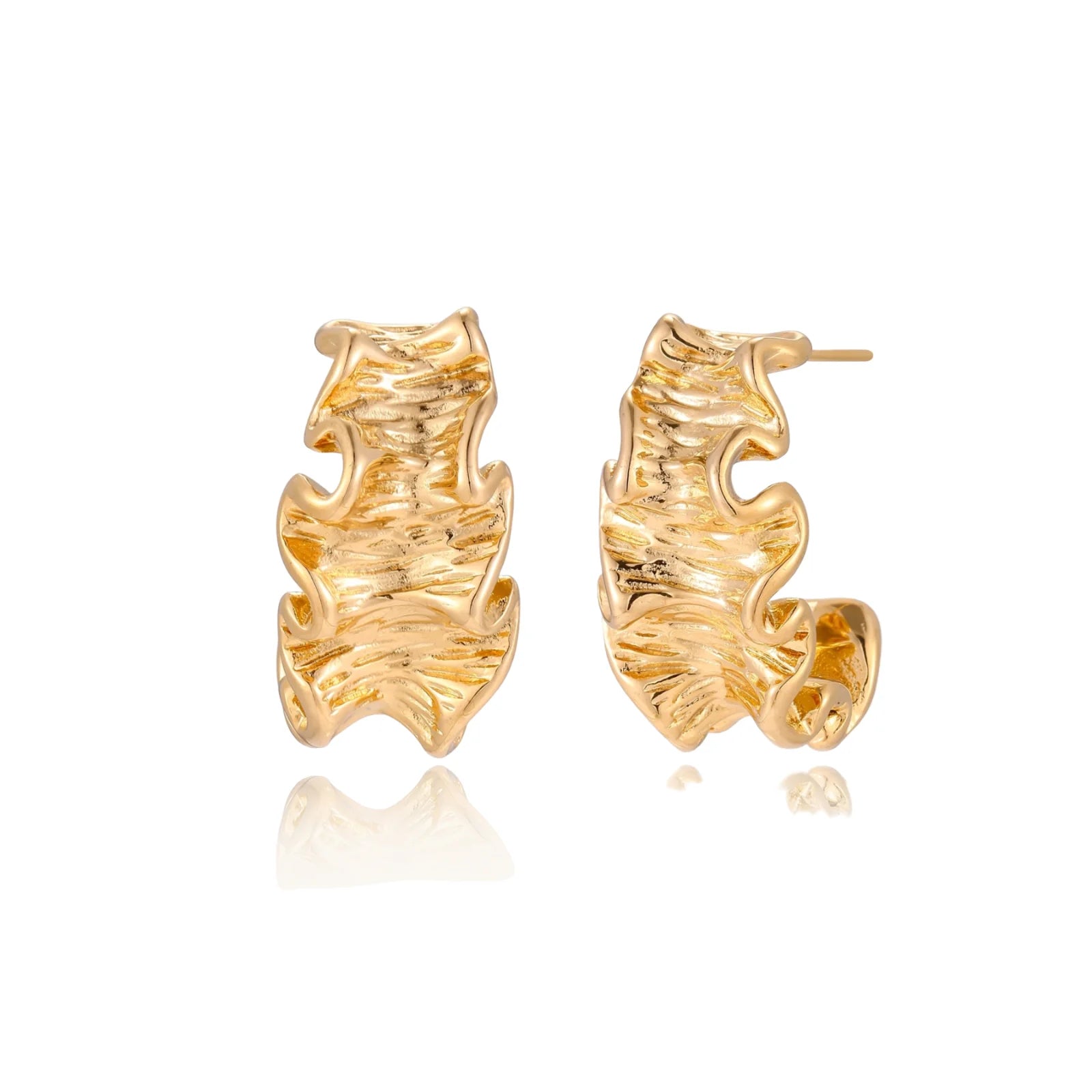 Liquid Gold Ripple Earrings