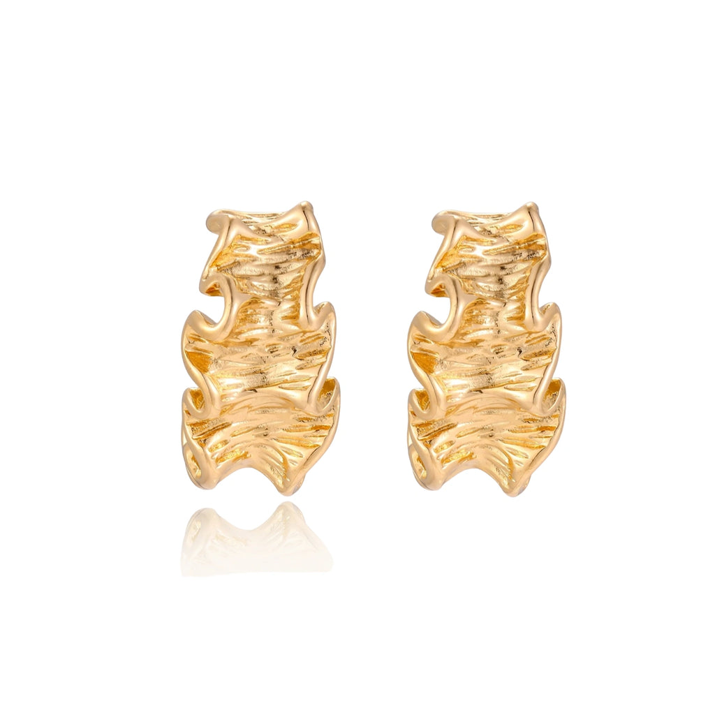 Liquid Gold Ripple Earrings