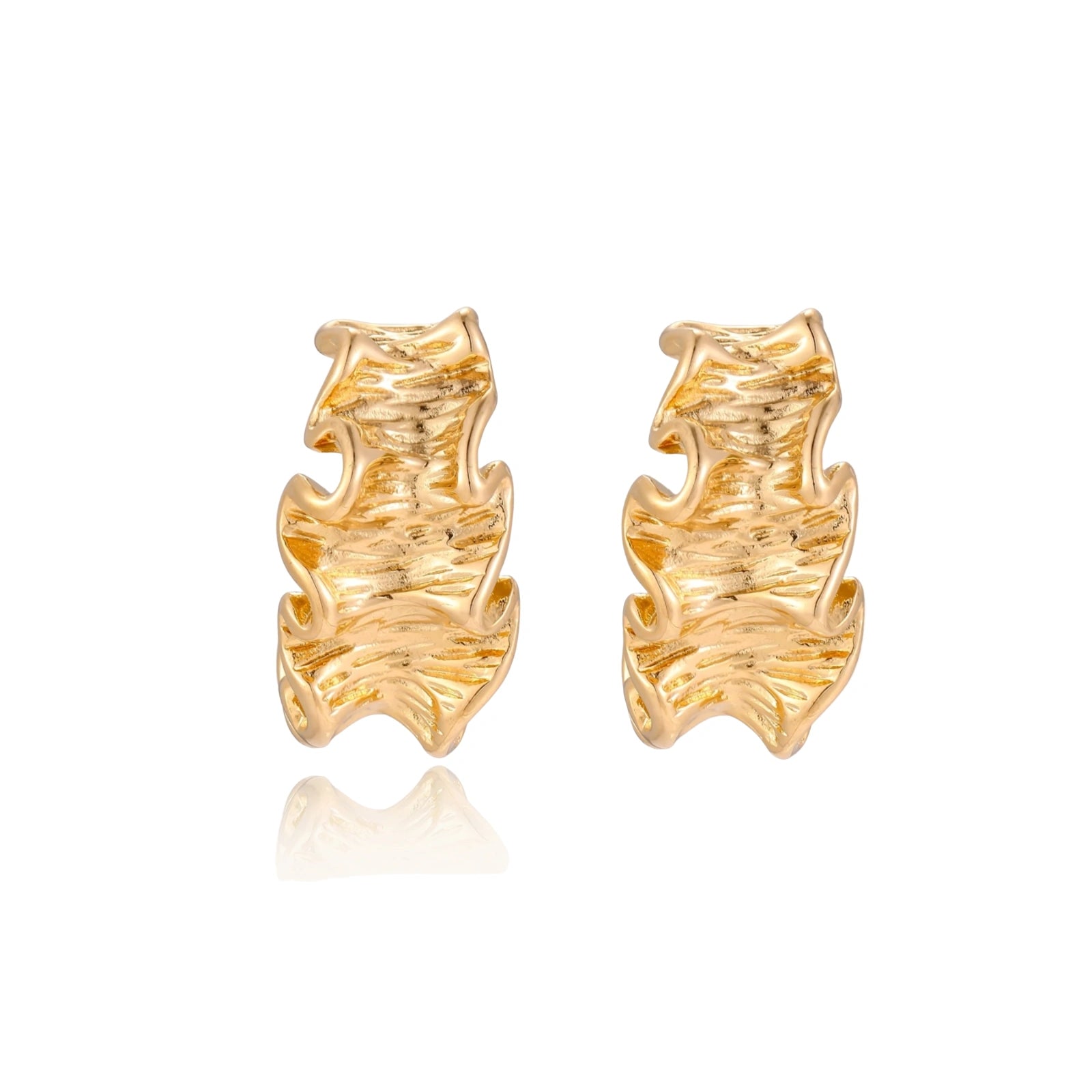 Liquid Gold Ripple Earrings